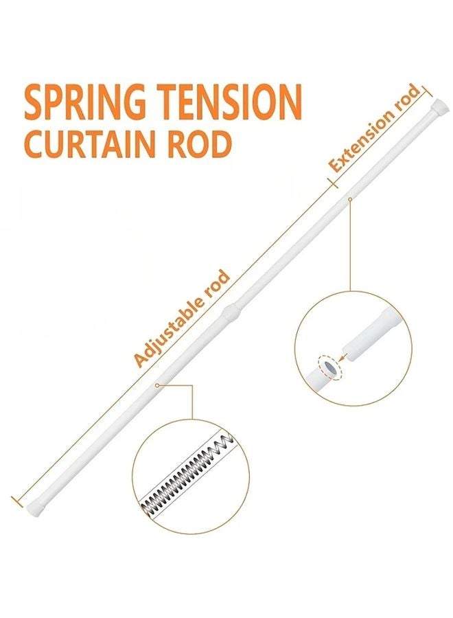 White Adjustable Refrigerator Rods 4pcs Non Slip Extension Cabinet Tension Rods For Kitchen Bookshelf - Image 2